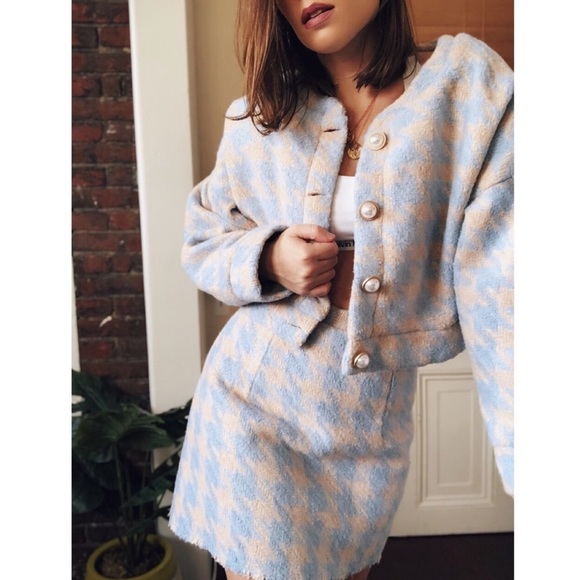 Fawcett 2 Piece Tweed Houndstooth Skirt Set - Picture 3 of 7